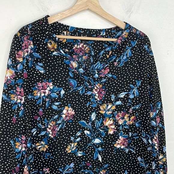 By & By Floral Polka Dot Peasant V Neck Career Top size 2X - Picture 3 of 13